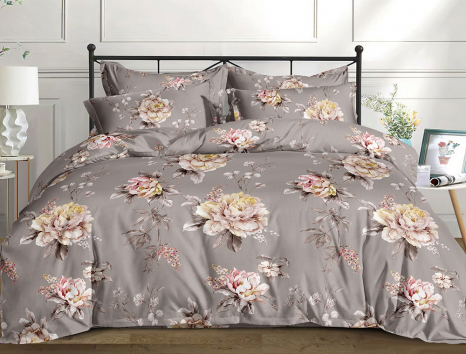 Полуторный набор постельного белья 150*220 из Сатина №44209 Черешенка™