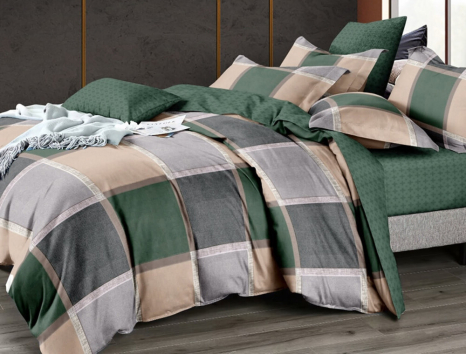 Двоспальний набір постільної білизни 180*220 із Сатину №44234AB Черешенка™