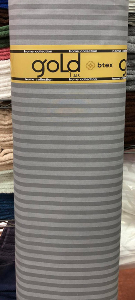 Тканина для постільної білизни Бязь "Gold" Lux однотонна смугаста GLS11026grey (50м)