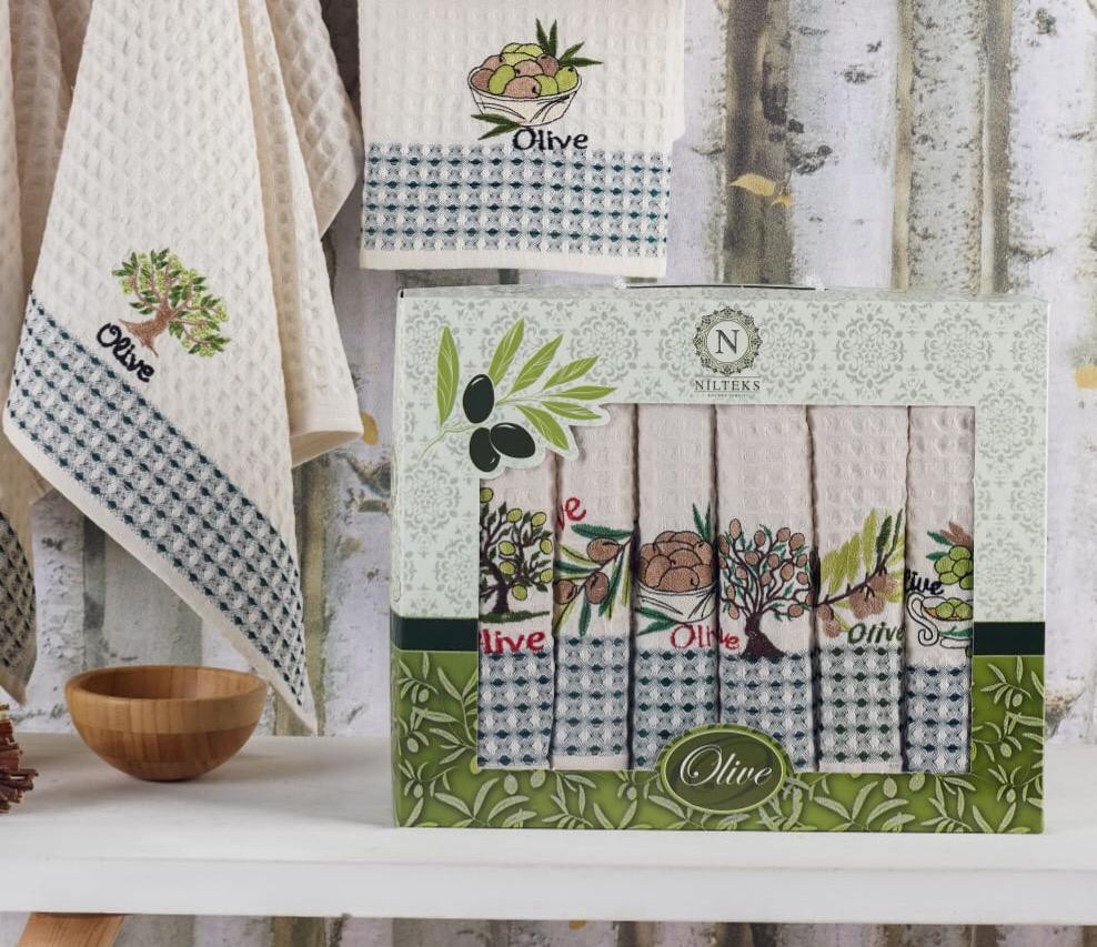 Набор кухонных полотенец Nilteks Gualita Zeytin 50*70 (6 шт)