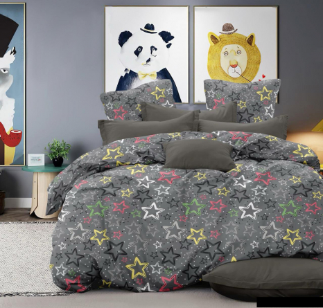 Ткань для постельного белья Бязь "Gold" Lux детская GL17180grey 