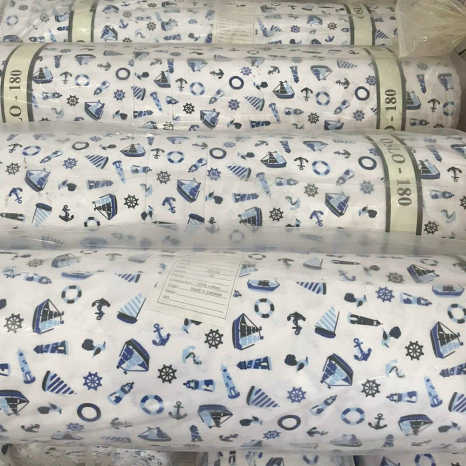 Тканина для постільної білизни Фланель (байка) дитяча FLB1037blue
