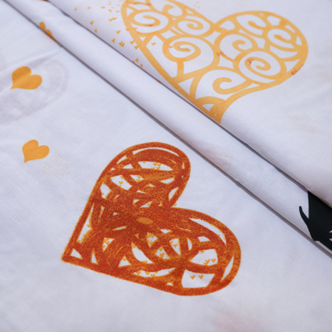 Ткань для постельного белья Бязь "Gold" Lux "История о любви GL1537 (A+B) - (50м+50м)