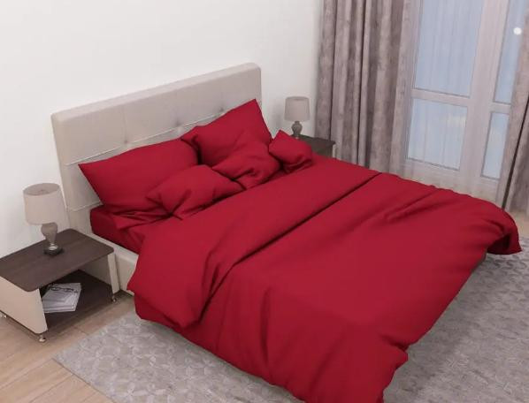 Тканина для постільної білизни Бязь "Gold" Lux однотонна GL1014red (50м)