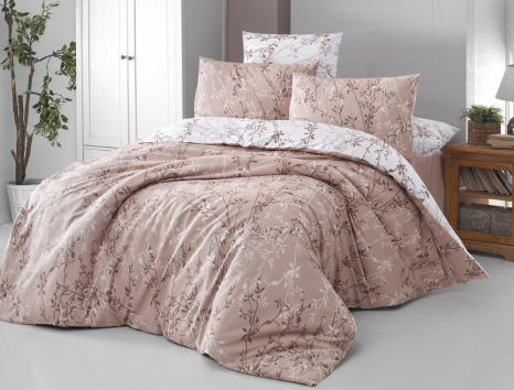 Євро-максі набір постільної білизни 200*220 із Ранфорсу Zena Ekru First Choice™