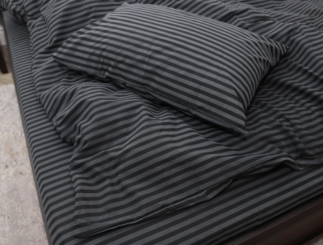 Полуторний набір смугастої постільної білизни 150*220 із Бязі "Gold" №156611 Черешенка™