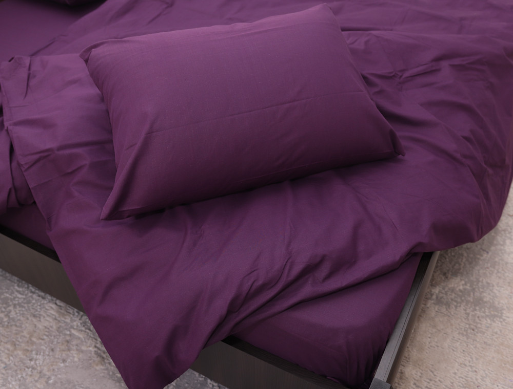 Евро макси набор однотонного постельного белья 200*220 из Бязи "Gold" №511065 Черешенка™