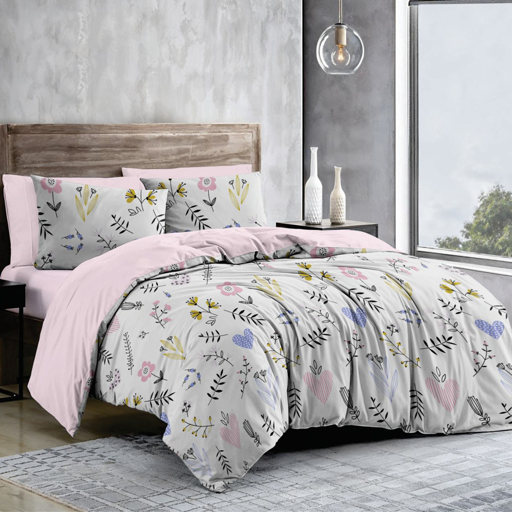 Ткань для постельного белья Бязь "Gold" Lux GL1062pink (A+B) - (50м+50м)