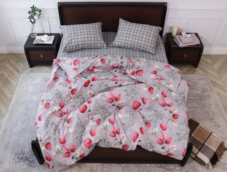 Полуторный набор постельного белья 150*220 из Бязи "Gold" №158040AB Черешенка™