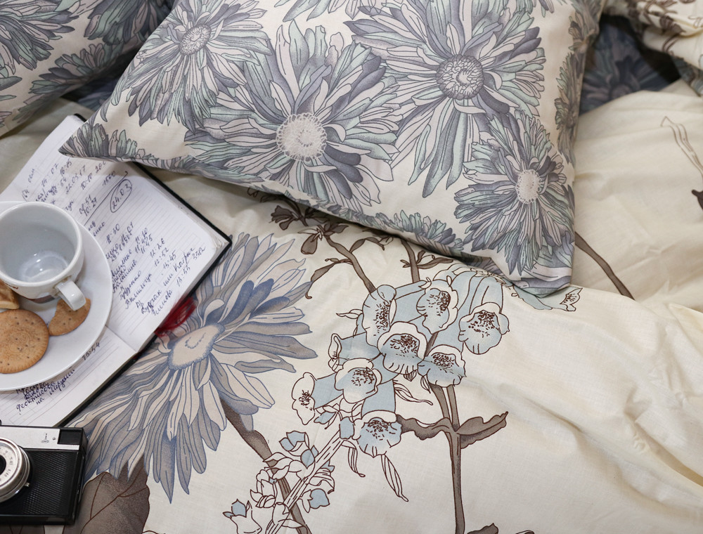 Полуторний набір постільної білизни 150*220 із Бязі "Gold" №151320AB Черешенка™