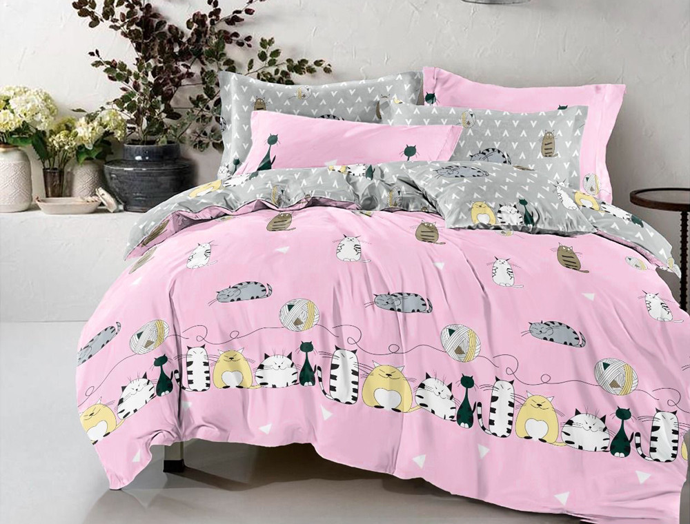 Сімейний набір постільної білизни із Бязі "Gold" №151933AB Черешенка™