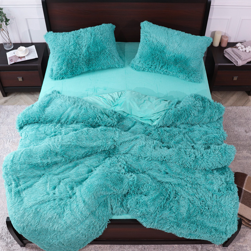 Евро-макси набор постельного белья 200*230 Плюш Травка №EL-03 Черешенка™