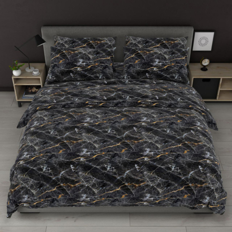 Тканина для постільної білизни Бязь "Gold" Lux GL8093-Black