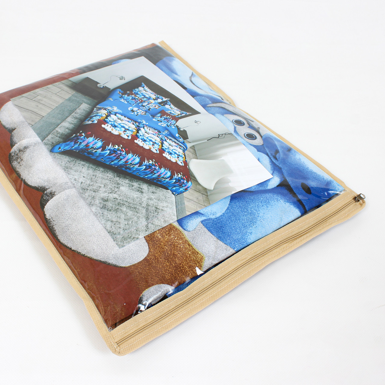 Упаковка для постельного белья (кремовая/коричневая) - евро