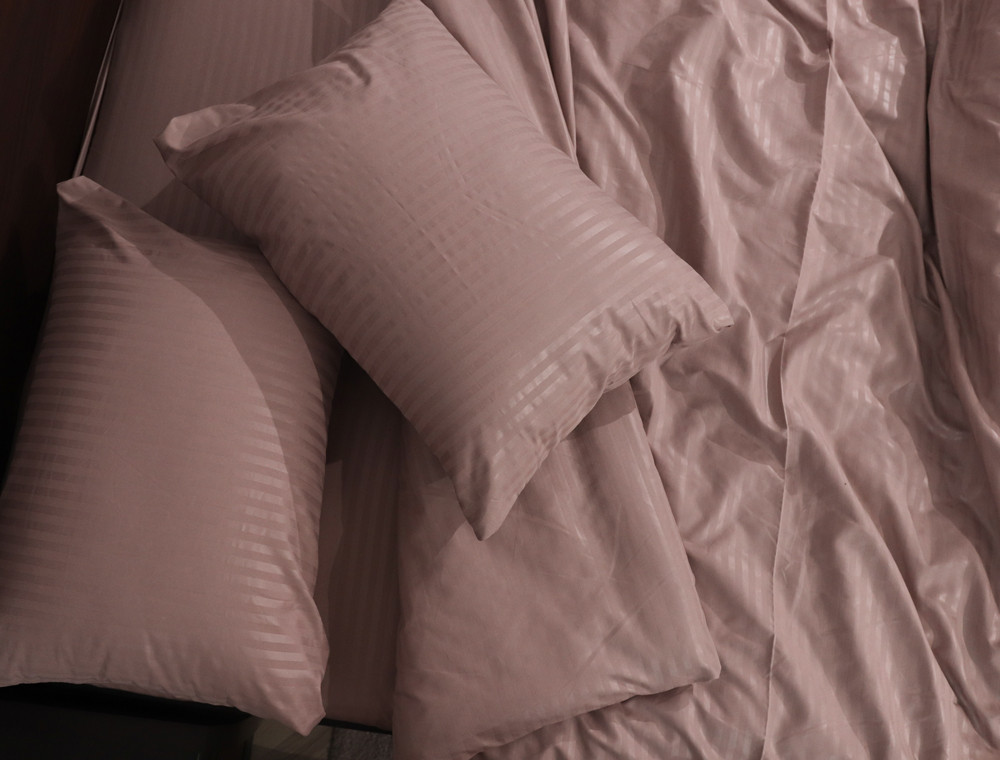 Полуторний набір постільної білизни 150*220 із мікрофібри смужка №2060072 Черешенька™