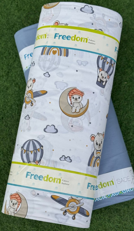 Детская ткань для постельного белья Ранфорс R-11-87blue (30м)