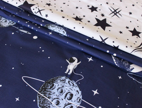 Ткань для постельного белья Бязь "Gold" Lux "Космос" GL1344 (A+B) - (50м+50м)