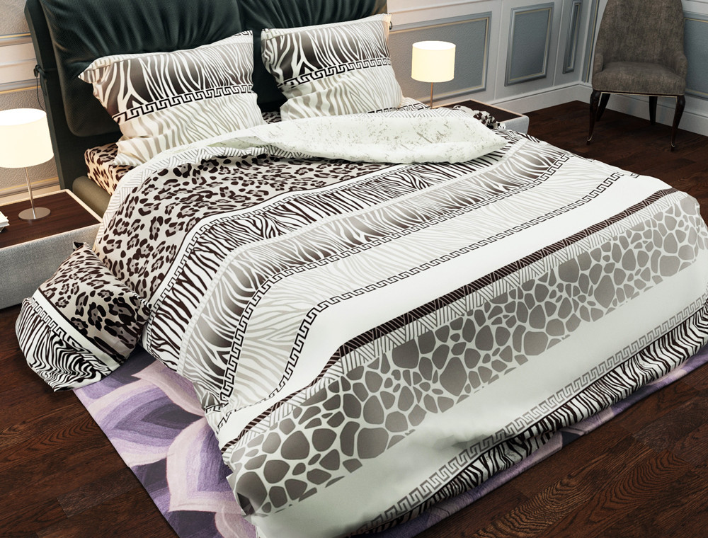 Ткань для постельного белья Бязь "Gold" Lux "Анималистичный принт" GL924