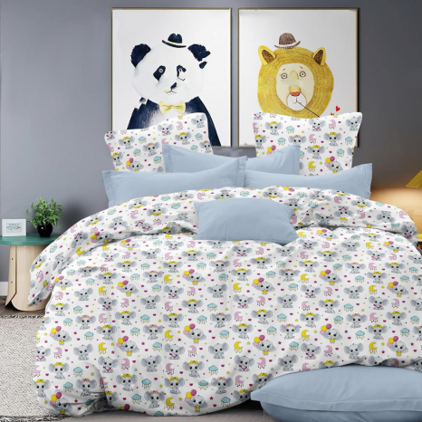 Ткань для постельного белья Бязь "Gold" Lux детская GL17690grey