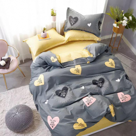 Тканина для постільної білизни Бязь "Gold" Lux "Іди за своїм серцем" GL1580 (A+B) - (50м+50м)