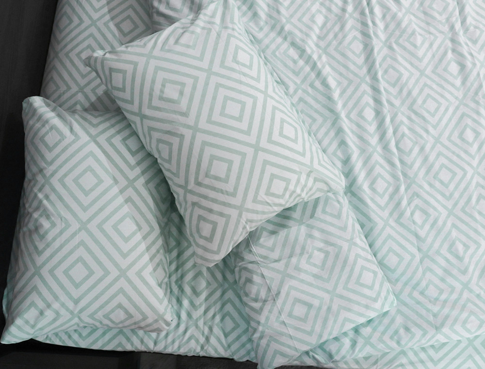 Двуспальный набор постельного белья с ромбами 180*220 из Бязи "Gold" №150161 Черешенка™