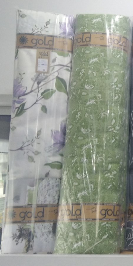 Ткань для постельного белья Бязь "Gold" Lux "Цветочный хаос (зеленый)" GL1529 (A+B) - (50м+50м)