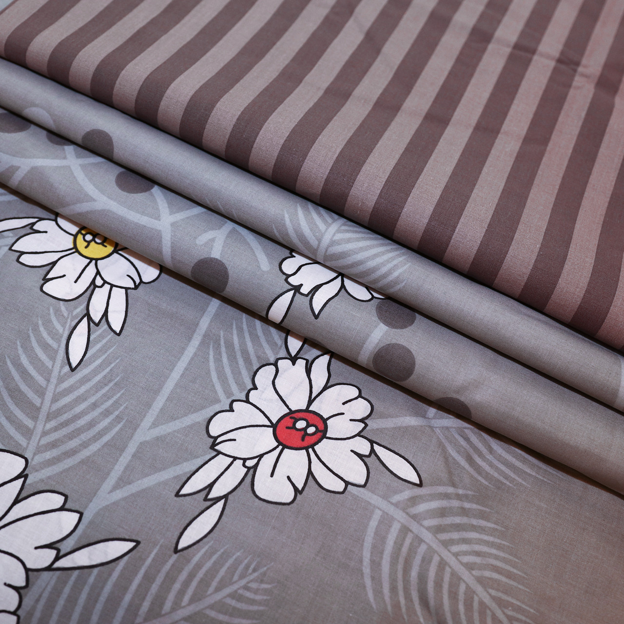 Ткань для постельного белья Бязь "Gold" Lux "Цветочное настроение" GL1500 (A+B) - (50м+50м)