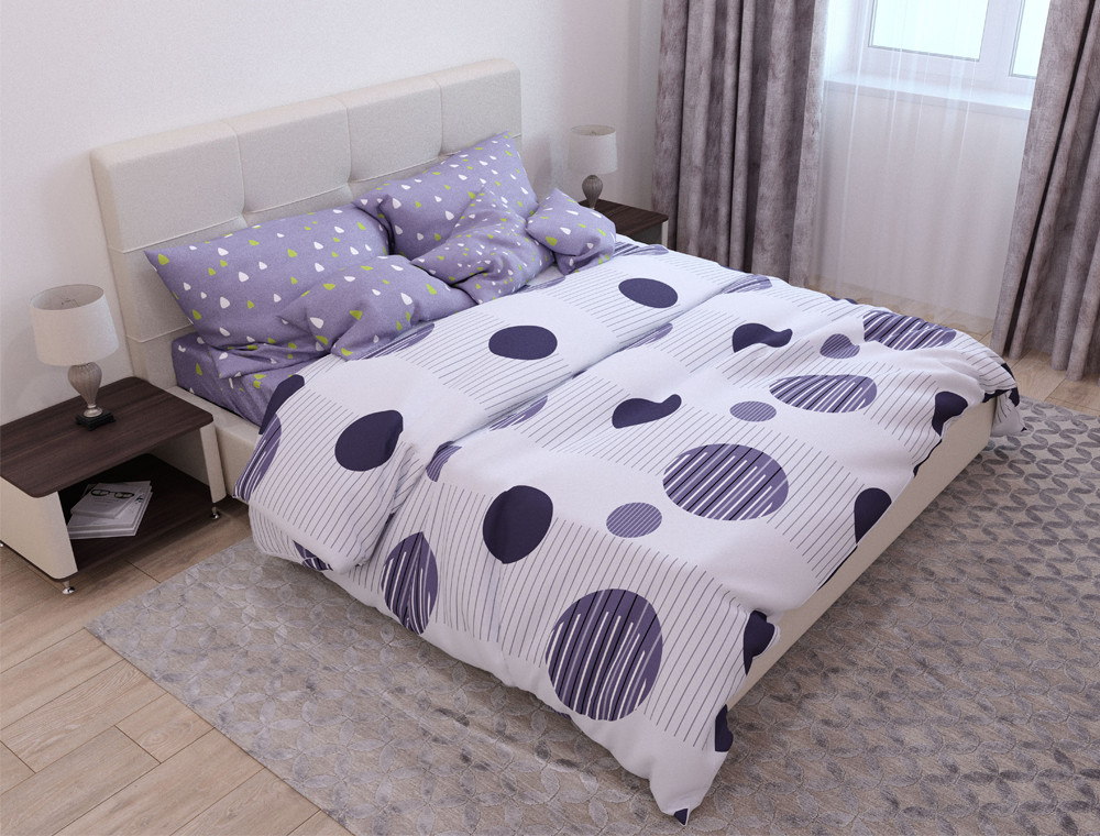 Двоспальний набір постільної білизни 180*220 із Бязі "Gold" №154087AB Черешенка™