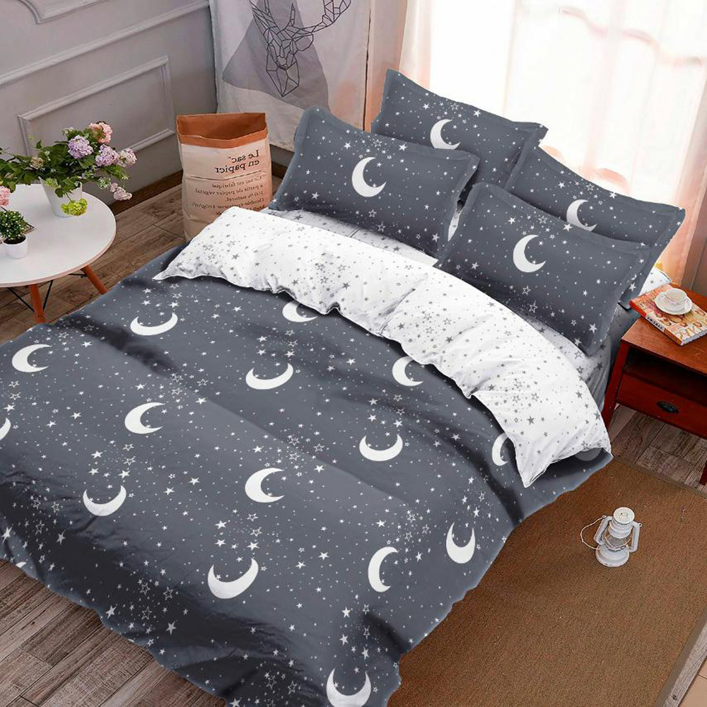 Ткань для постельного белья Бязь "Gold" Lux "Сияние месяца (серый)" GL1576 (A+B) - (50м+50м)