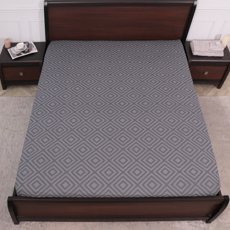 Простирадло на резинці (140*200*25) сіра геометрія №668118