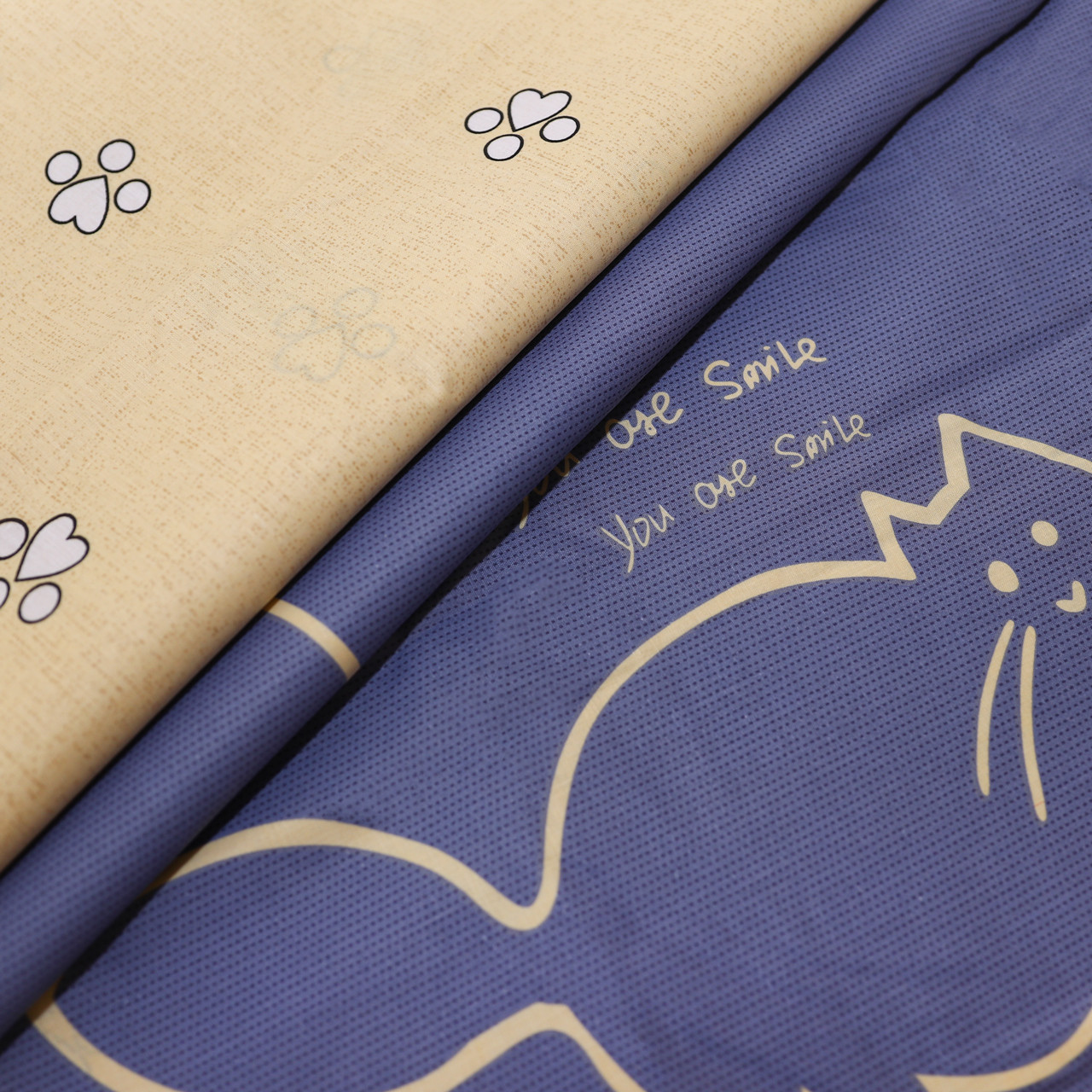 Тканина для постільної білизни Бязь "Gold" Lux "Ти посміхаєшся" GL4213 (A+B) - (50м+50м)