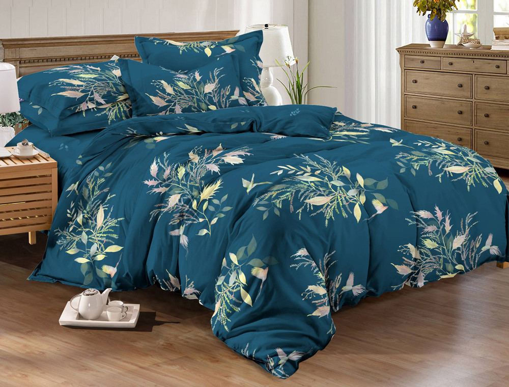 Полуторний набір постільної білизни 150*220 із Сатину №44130AB Черешенка™