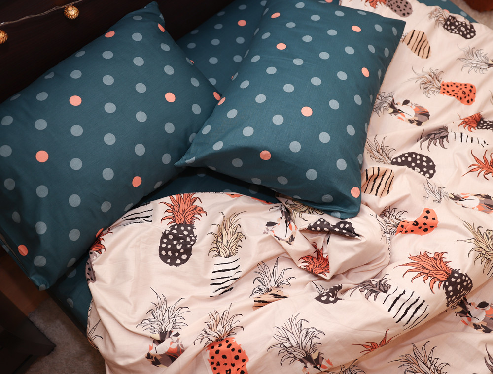 Евро макси набор постельного белья 200*220 из Сатина №020AB Черешенка™