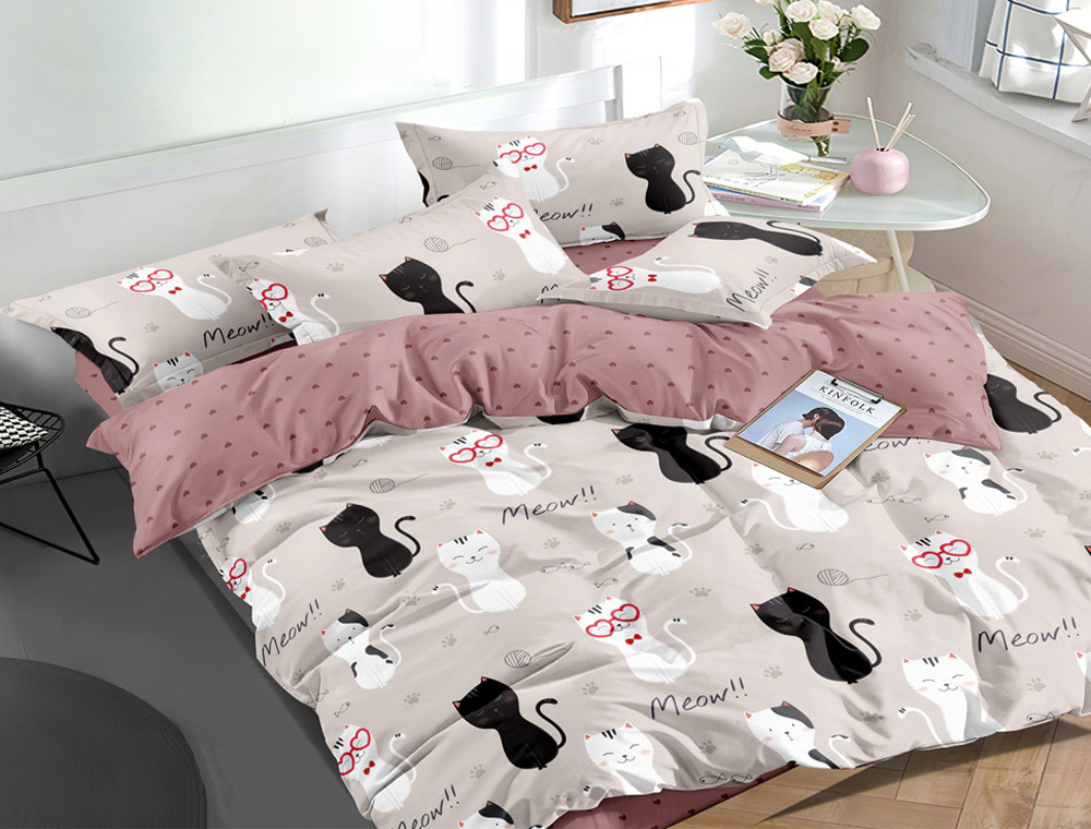 Сімейний набір постільної білизни із Сатину №1057AB Черешенка™