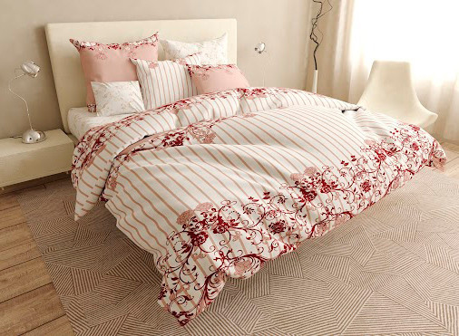 Евро макси набор постельного белья 200*220 из Сатина №44178AB Черешенка™