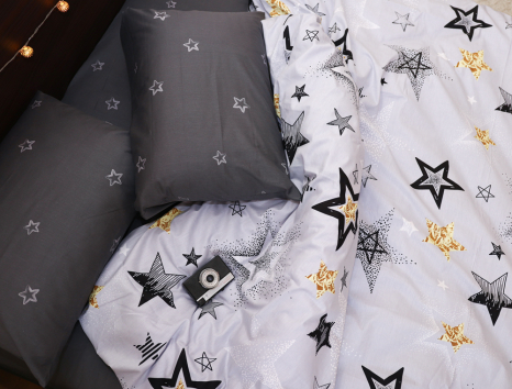 Полуторный набор постельного белья 150*220 из Сатина №033AB Черешенка™