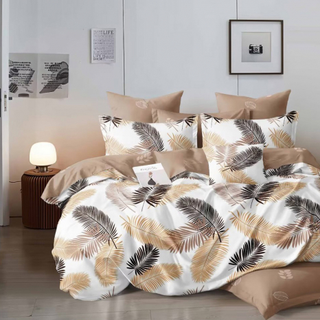 Полуторний набір постільної білизни 150*220 із Сатину №44342AB Черешенка™