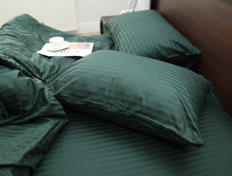 Двоспальний набір постільної білизни 180*220 зі Страйп Сатину №19-5917 Черешенка™