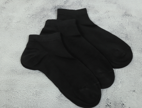 Женские носки Корона короткие чёрные дикий шёлк (36-41) №BY296-2