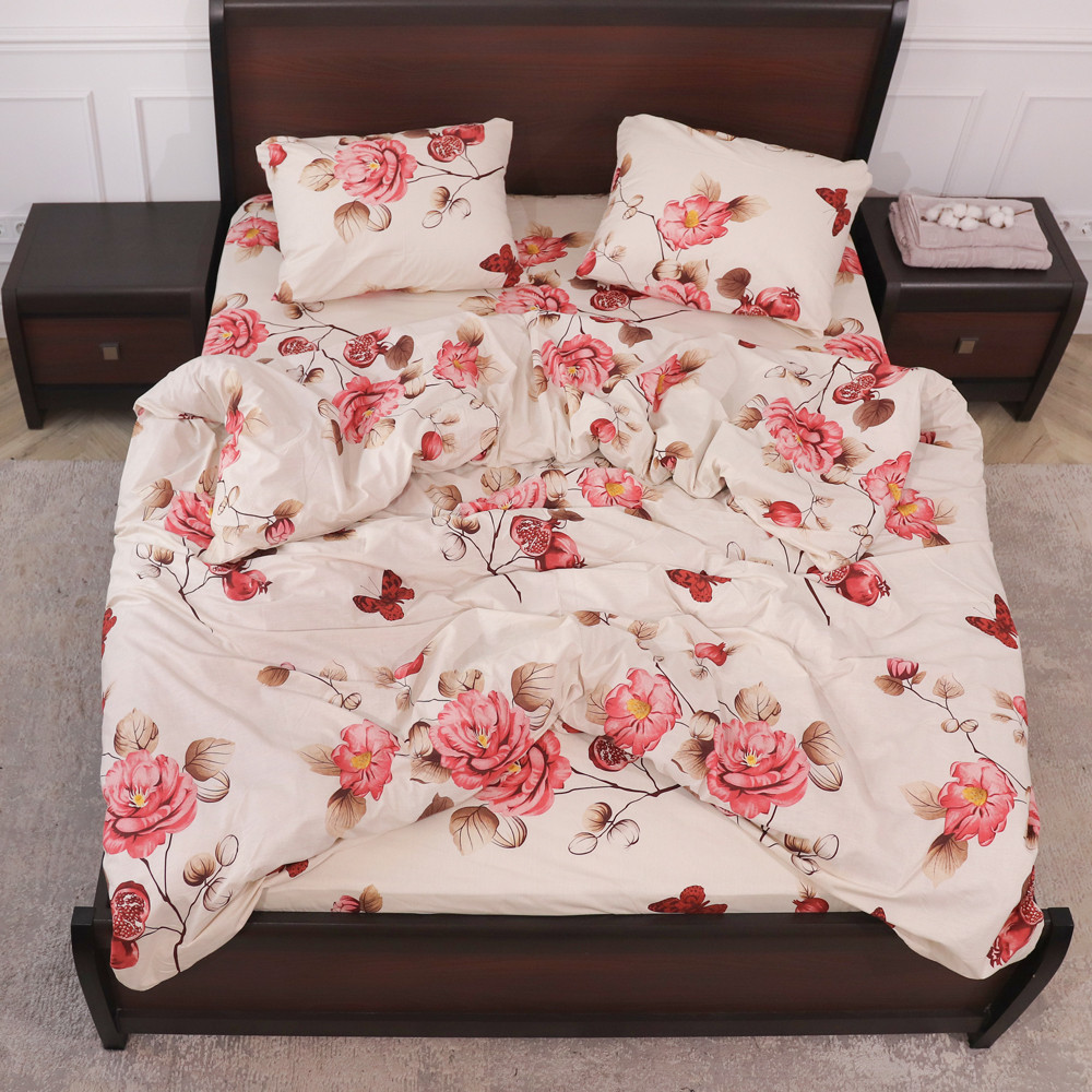 Двоспальний набір постільної білизни 180*220 із Бязі "Gold" №151757 Черешенька™