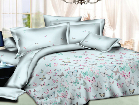 Семейный набор хлопкового постельного белья из Сатина №039 Черешенка™