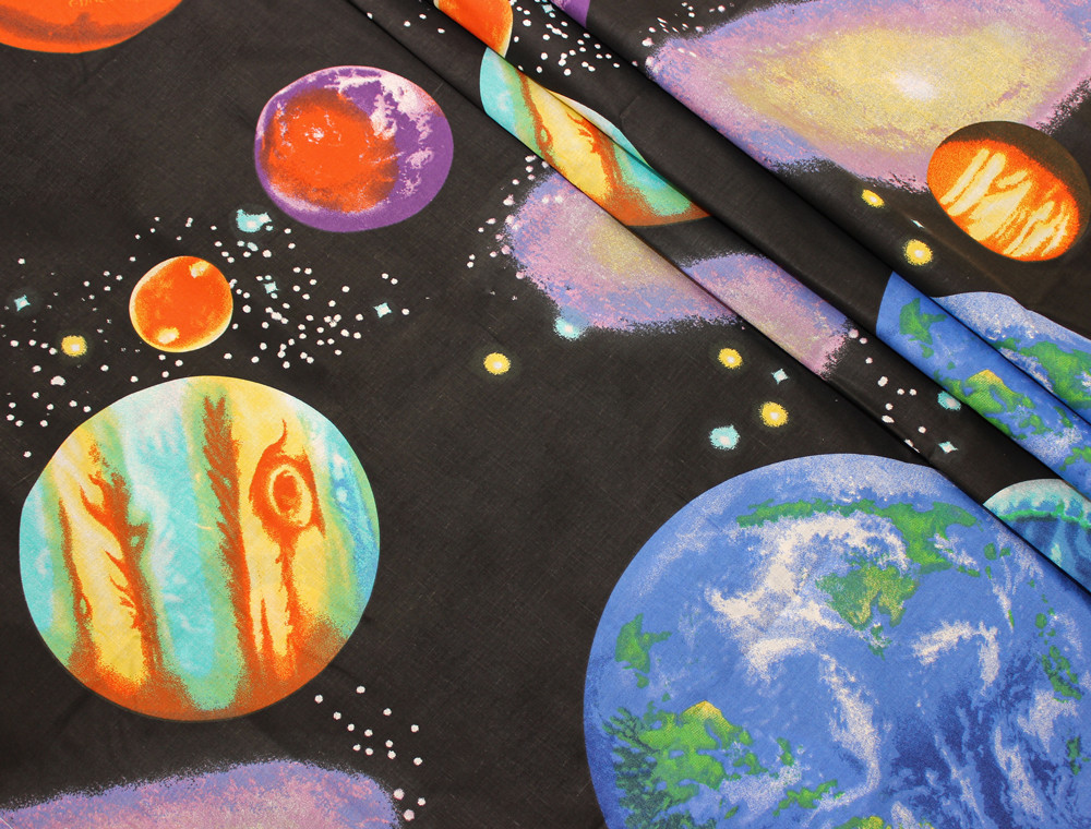 Тканина для постільної білизни Бязь "Gold" Lux "Космічний простір" GL4119