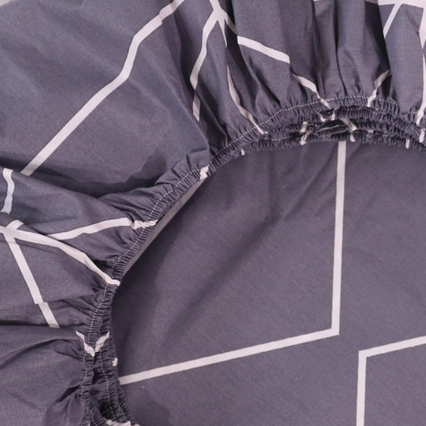 Простирадло на резинці (160*200*25) сіра геометрія №66867