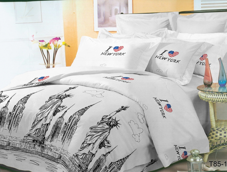 Полуторний набір постільної білизни 150*220 із полікотону №20145 Черешенька™