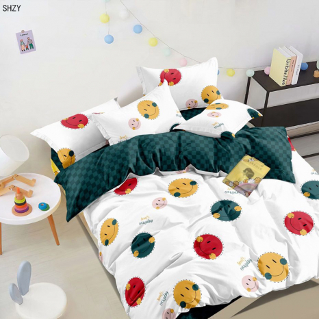 Ткань для постельного белья Бязь "Gold" Lux "Цветные смайлы" GL1569 (A+B) - (50м+50м)