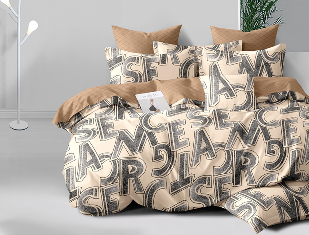 Полуторний набір постільної білизни 150*220 із Сатину №44247 Черешенка™