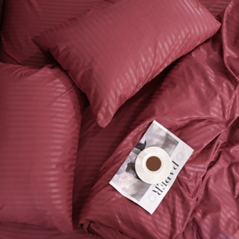 Євро набір постільної білизни 200*220 із мікрофібри в смужку №2060014 Черешенка™