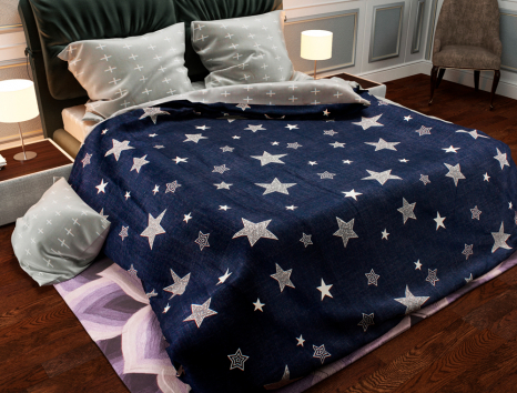 Семейный набор хлопкового постельного белья из Бязи "Gold" №157422AB Черешенка™