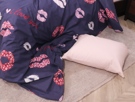 Полуторний набір постільної білизни 150*220 із Бязі "Gold" №151245AB Черешенка™