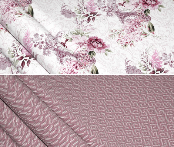 Ткань для постельного белья Бязь "Gold" Lux GL8123 (A+B) - (50м+50м)